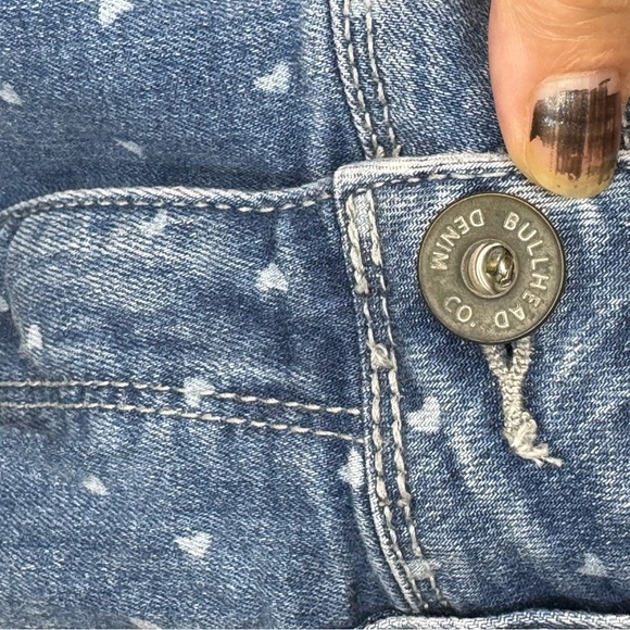 Bullhead Blue Jean Short Shorts with White Dots - Picture 3 of 8